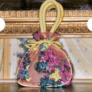 Kim Shui Sequin Bag in Pink, Yellow, and Blue